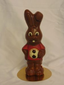Boris, het voetbalkonijntje in melkchocolade