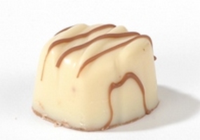 vdv chocolaterie praline ben hur wit marsepein crème op laagje praliné Belgische chocolade