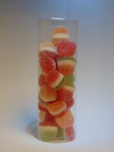 Kokertje gevuld met tricolor gom VDV Chocolaterie
