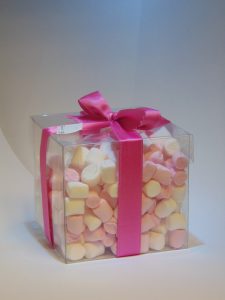 Doosje gevuld met mini marshmallows VDV Chocoalterie
