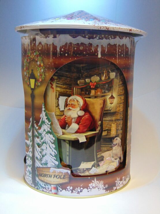 Santa Claus workshop muzikale koekjesdoos VDV Chocolaterie
