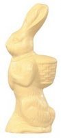 Hans hass met mand in witte chocolade