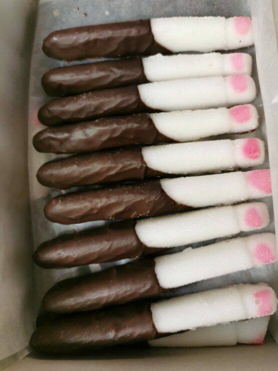 Fondantsuiker sigaren 14 cm met chocolade