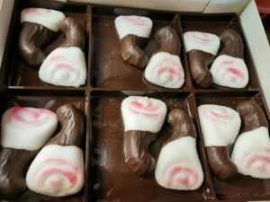 Fondantsuiker hespen 9 cm met chocolade