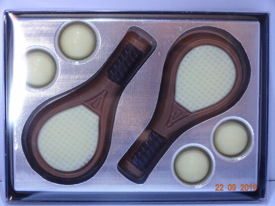 Tennis set in witte chocolade