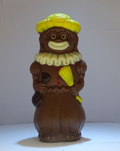 Lachende piet in melkchocolade