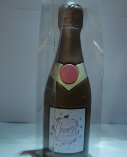 Champagneflesje in melkchocolade