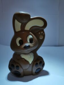 Andy, het wuivende konijn in melkchocolade