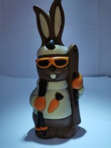 Bertie het skihaasje in melkchocolade