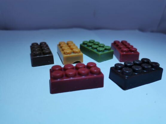 Legoblokjes in chocolade Bouwstenen in chocolade